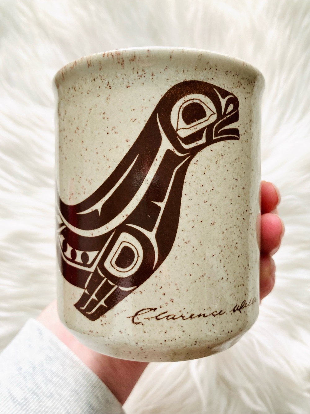 Vintage Clarence Wells Pacific Northwest Native Art Pottery Mug - Sea Lion